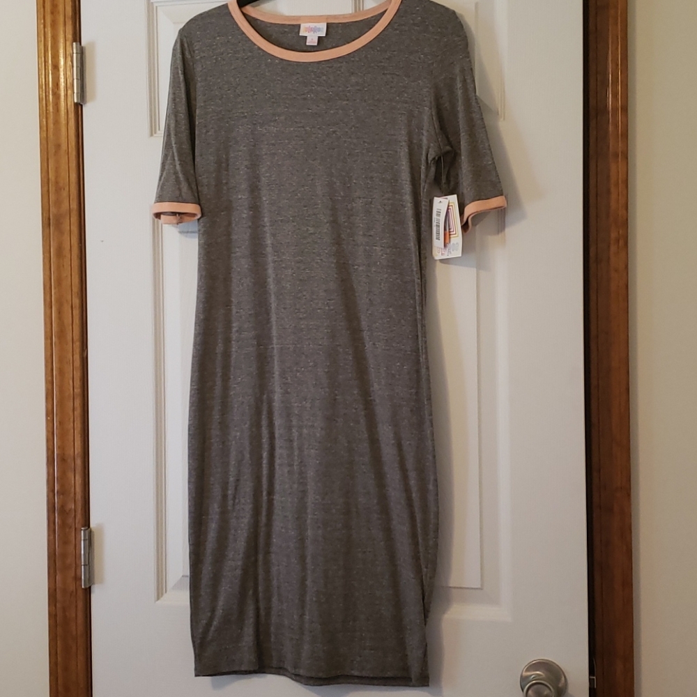 LulaRoe NWT Julia Dress Gray Pink Size Small